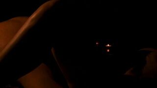 Hot sensual and erotic closeup of sex at night with amateur couple