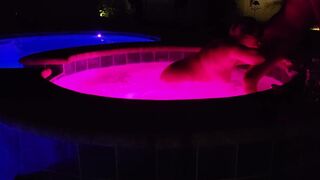Valentines Day sex with wife in hot tub and bed room with pussy eating and cock sucking.