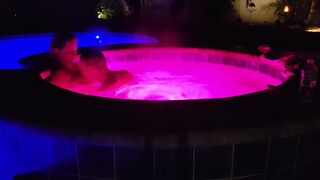 Valentines Day sex with wife in hot tub and bed room with pussy eating and cock sucking.