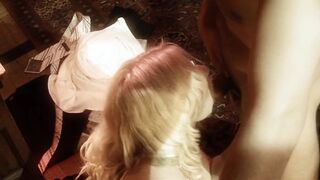 Lusty stepmom in sexy black lingerie seduce her stepson