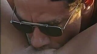 Busty slut with perfect pink nipples gets her juicy pussy fucked in desert