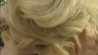 Kinky dude and blonde MILF fuck while being covered in chocolate syrup