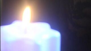 Long hair beauty gets her ass lashed while blindfolded on her knees