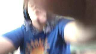 Milf Using hitachi while playing video games