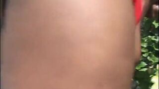 Marvellous brunette non european chick gets dick in the yard