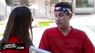 Busty Stepmom And Sexy Stepdaughter Take Turns Riding Cock