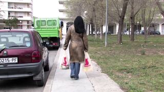 4K anal outdoors chubby mature MILF with vegetables DP - 1 image