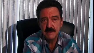 Two brunette babes suck on one hard cock