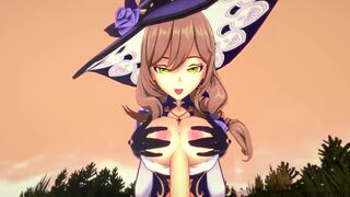 Genshin Impact: Lisa BlowJob And TitJob CumShot Hentai