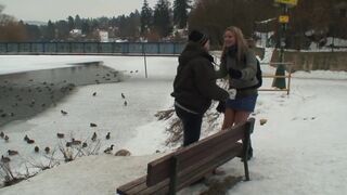 Blonde has public sex with old stranger