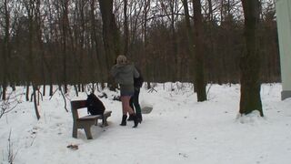 Blonde has public sex with old stranger