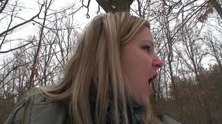 Blonde has public sex with old stranger