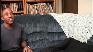 Chick throats dick and gives some drawn off milk for her man