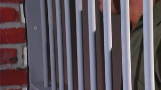 Randy spears fucks a horny blonde babe through the lattice