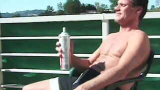 Couple get covered with whipped cream and lick each other - 1 image