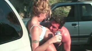 Hot blonde gets finger fucked by her man before banging