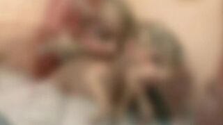 Horny blond lesbians kissing and dildo fuck on couch - 13 image