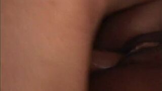 Wonderful ass black bitch gets pussy licked on couch