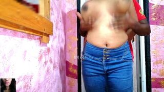 Boyfriend Playing Sucks My Big Natural Tits Hard