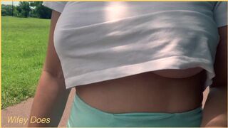 Amateur wife outdoor public nude jog | Risky public dare