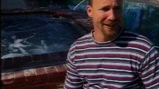 Blonde mulf sucks down a huge cock on her knees