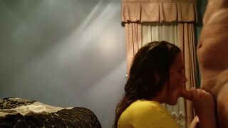 Abbs sucks the cum out of my cock