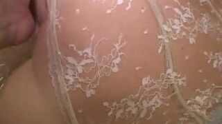 Busty MILF gives head to this horny dude in the bathroom - 4 image