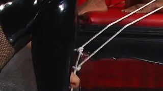 Lusty in dom outfit gives rebellious blonde rough ass