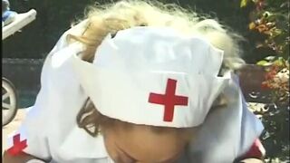 Nurse revives guy's tool with her mouth and pussy