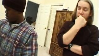 Hot cutie moans as she gets fucked hard by two midgets