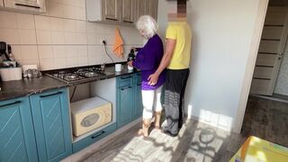 Mature MILF with big tits and ass loves anal and blowjob