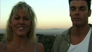 Tanned blonde loves doggystyle anal riding and face cumming