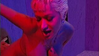 Amazing blonde slut blows a few cocks