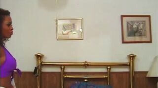 Curvy ebony moans with pleasure while she gets banged