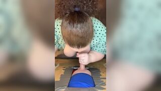 gloryhole sub slut wife sucks and tittyfucks  stranger cum on tits - 10 image