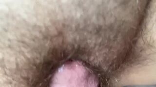 POV of fucking my wifes beautiful hairy pussy then taking her from behind till I pop!