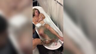 Bath time with daddy. - 3 image
