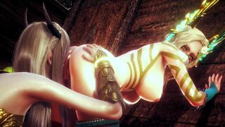 ELF WARRIOR LICKED PUSSY OF THE QUEEN FOREST | 3D Hentai