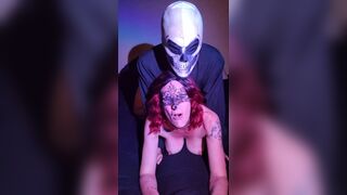 Argent Silver gets face fucked during blowjob and then fucked hard from behind with anal.