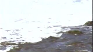 Tanned blonde and a dude are fucking on the beach