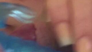 British milf takes a massive cum shot after playing with herself xxx