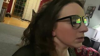 Beautiful big tit MILF gives amazing blow job to daddy! Dirty talk and teasing! Gorgeous wife!