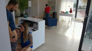 Wet Kelly extreme passionate public fuck at work with a costumer