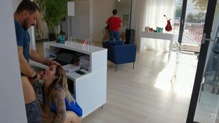 Wet Kelly extreme passionate public fuck at work with a costumer