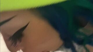 Pregnant emo chick gets cum on her face as reward - 5 image