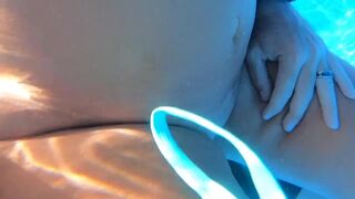 Sexy Joy takes a Creampie in the Pool