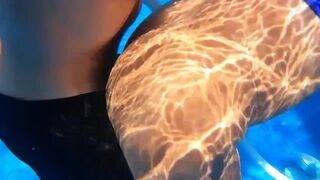 Sexy Joy takes a Creampie in the Pool