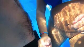 Sexy Joy takes a Creampie in the Pool