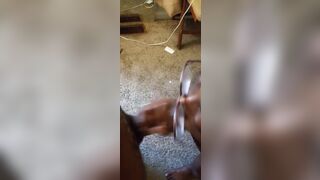 Step mom cleans dicc off before girlfriend gets out shower