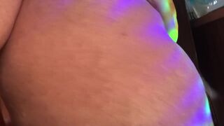 Feverish cougar pussy felt hotter than ever, sensual rainbow dance for you!
